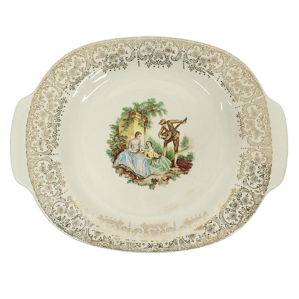 American Limoges Serenade Triumph China Do'r Serving Platter 22K Gold Trim USA